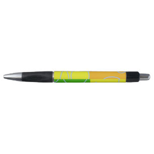 Fun Retro Quad Cercles Boucles Vert Jaune Stylo