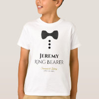 Fun Ring Bearer Black Cravate Mariage T-shirt