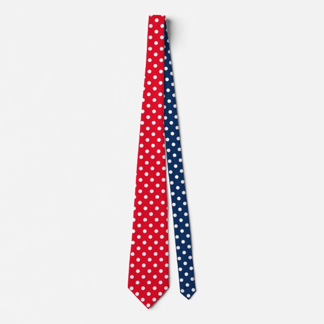 Fun rouge blanc et bleu pois motif cravate (Devant)