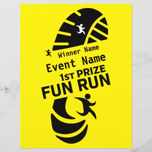 Fun Run Event Cause Charité Promotion Prix (Devant)