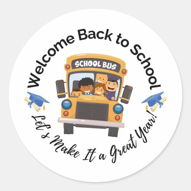 Fun School Bus Sticker for Kids (Devant)