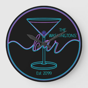 Fun Script Fun Bar Grande horloge murale