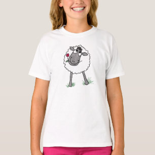 Fun Silly Sheep avec Fleur, T-shirt Girls