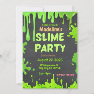 Fun Slime Party Anniversaire Invitation