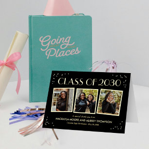 Fun Snapshots FOIL Plié Photo Carte de remerciemen