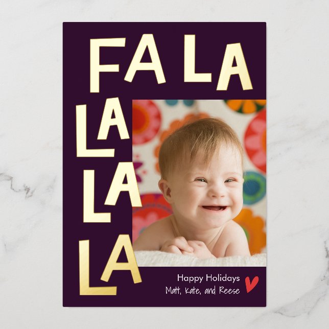 Fun Song Foil Carte de Noël Carte photo de vacance (Recto)