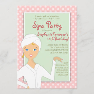 Fun Spa Fille Anniversaire Spa Fête Invitation | R