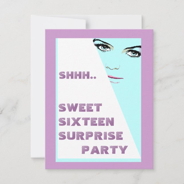 FUN SURPRISE PARTI SWEET SIXTEEN INVITATION (Devant)