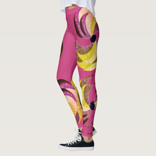 Fun Swirl Design leggings - Rose (Gauche)