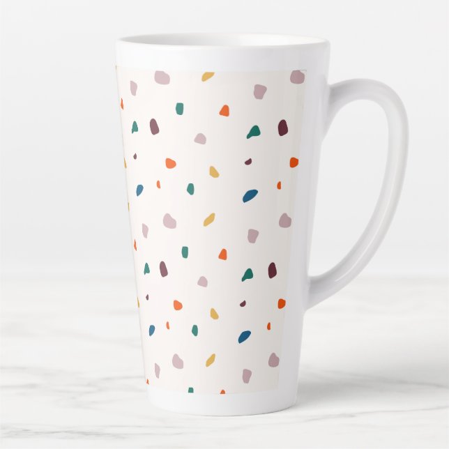 Fun Terrazzo Imprimer Latte Mug (Droite)