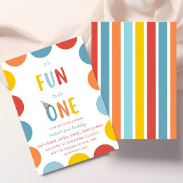 Fun To Be One First Birthday Party Invitation