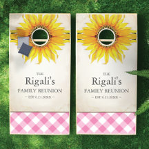 Fun tournesol et rose En vichy famille