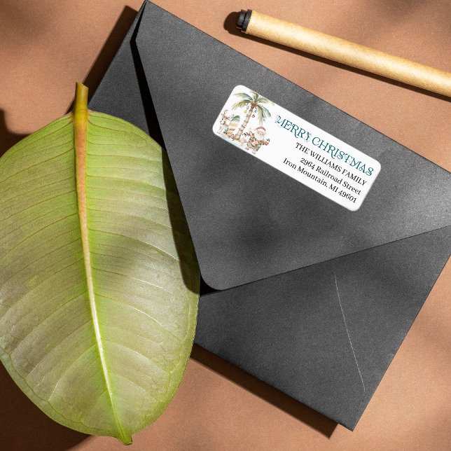 Fun Tropical Christmas | Étiquette de retour (Créateur téléchargé)