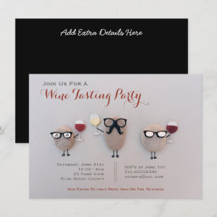 Fun Vin Dégustation Invitations Rock Customisé