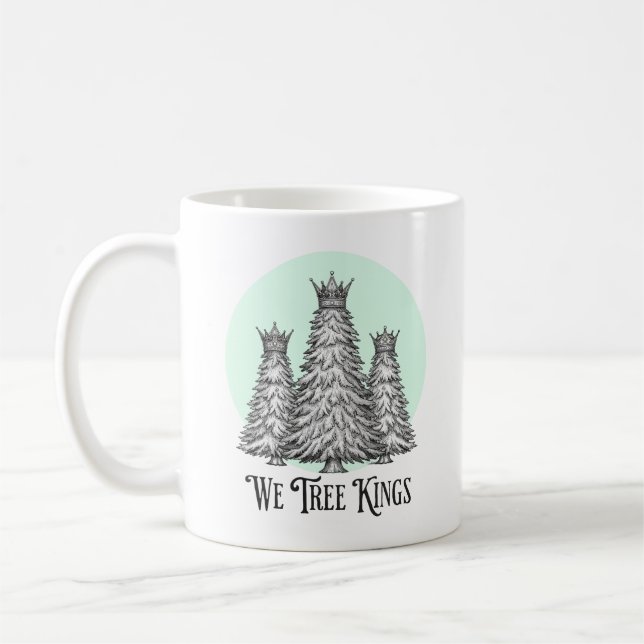 Fun We Three Kings Pun Christmas Tree mug (Gauche)