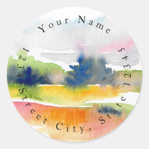 'Fun with Watercolor Brushstrokes' Étiquettes Abst