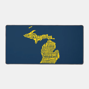 Fun Yellow et Navy Blue State of Michigan villes