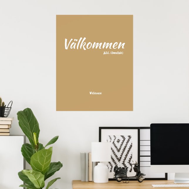 Fun Yellow Swedish Welcome Definition Poster (Bureau à domicile)