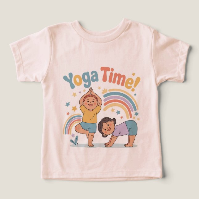 Fun yoga pose active play kids tee (Design Recto)