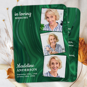 Funérailles 3 photo Carte de prière commémorative