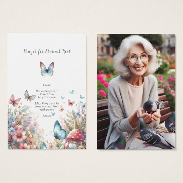 Funérailles / Carte de prière commémorative pour l (Devant & derrière)