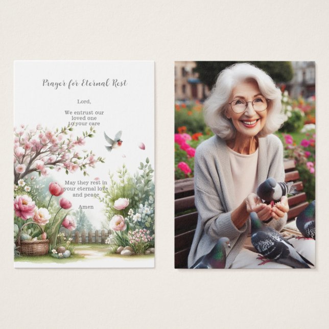 Funérailles / Carte de prière commémorative pour l (Devant & derrière)