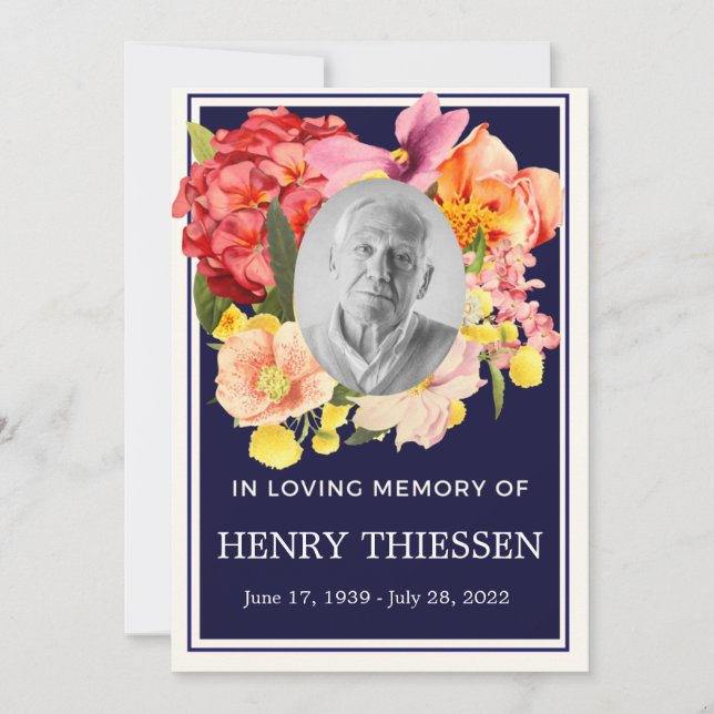 Funérailles florales, Programme de l'Ordre du serv (Devant)