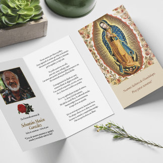 Funérailles Guadalupe Espagnol Prière Cartes de Sy
