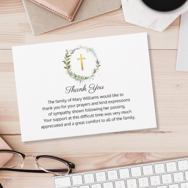 Funérailles Mémorial Gold Croix Merci de couronne (Créateur téléchargé)