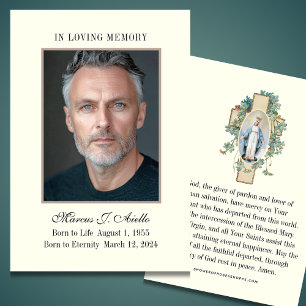 Funérailles Mémorial Marie Prière Carte Sainte