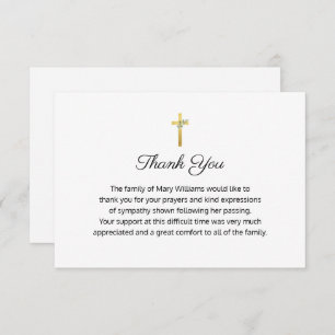 Funérailles Mémorial Religieux Croix d'or Merci