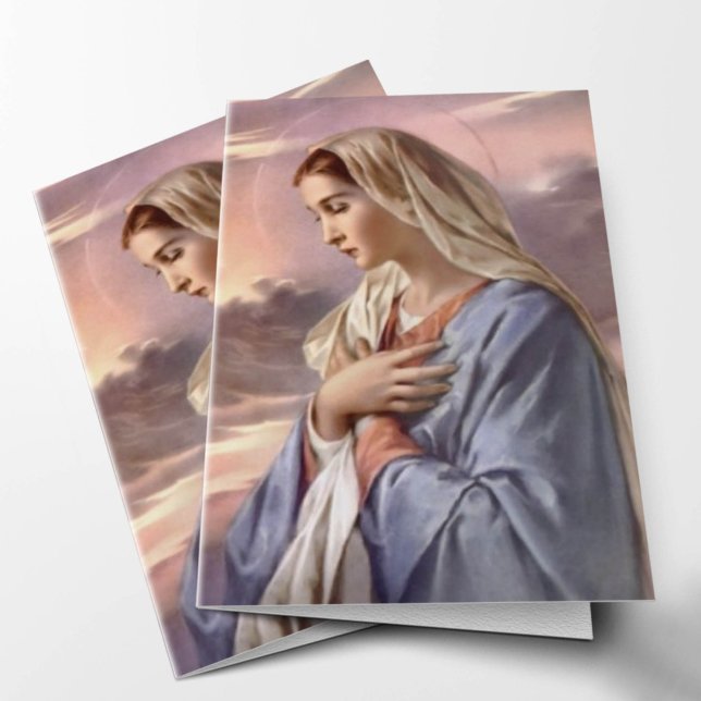 Funérailles Merci Cartes | Sainte Mère 02 (Blessed Mother Sympathy Condolence Bereavement Funeral Thank You Card)