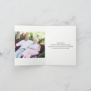 Funérailles, Merci de famille