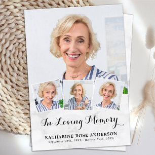 Funérailles Moderne Chic 4 Photo Carte de prière S