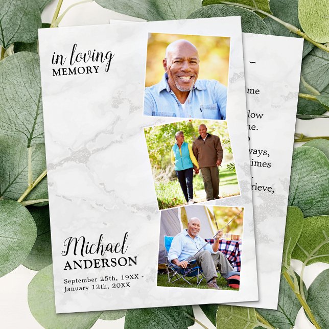 Funérailles modernes 3 Photo Carte de prière commé (Créateur téléchargé)