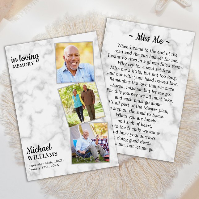 Funérailles modernes 3 Photo Carte de prière commé (Créateur téléchargé)