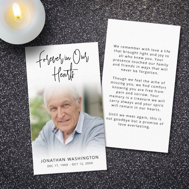 Funérailles modernes Coeurs Forever Carte de prièr (Créateur téléchargé)