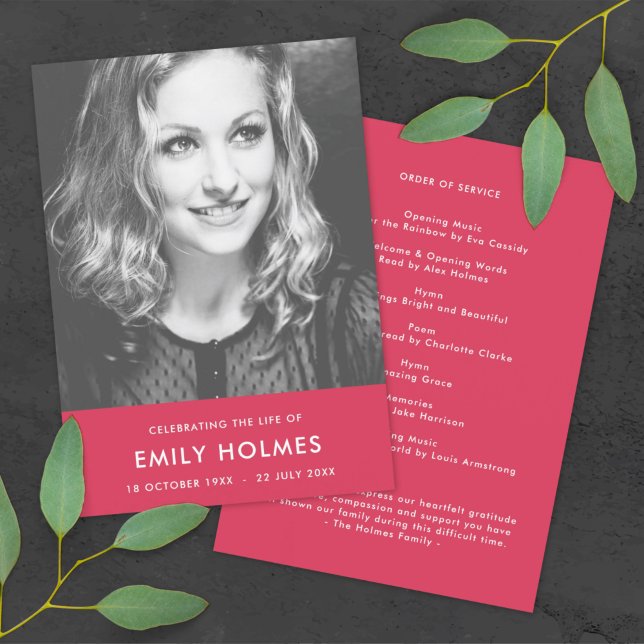 Funérailles modernes | Programme de célébration ro (Créateur téléchargé)