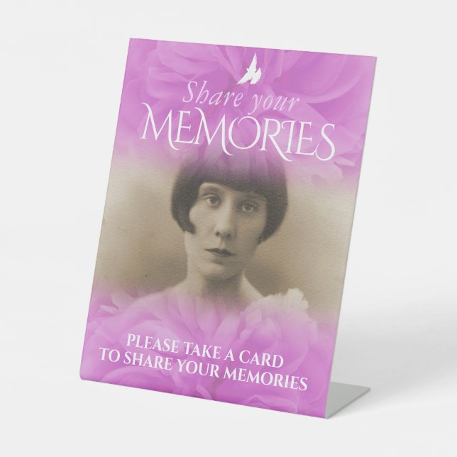 Funérailles partager vos souvenirs signe rose viol (Recto)