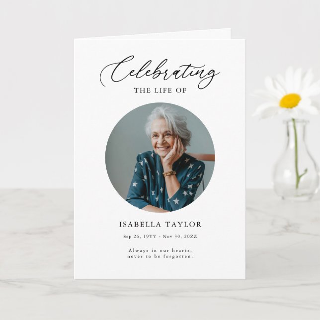 Funérailles Photo Memorial Programme d'ordre de se (Petite plante)