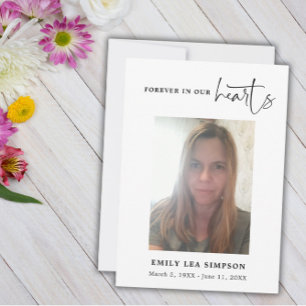 Funérailles Photo Sympathy Grief Carte de remercie