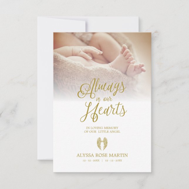 Funeral Memorial Photo Litlle Angel Wings Dear One (Devant)