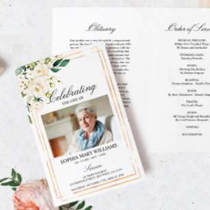 Funeral Order of Service   Floral Memorial Program