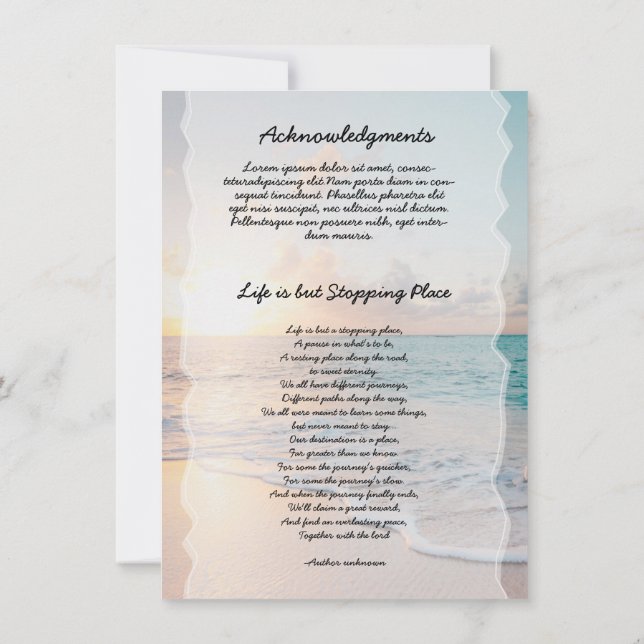 Funeral Prayer Card (Dos)