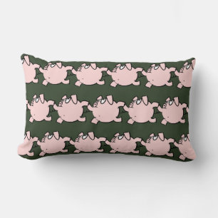 Funky 6 Cartoon Pig Choisir Couleur Lumbar Coussin