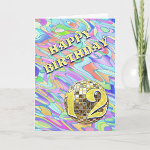 Funky abstrait 12 anniversaire carte