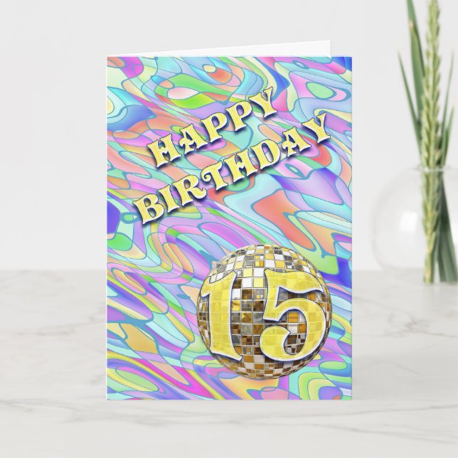 Funky abstrait 15 anniversaire carte (Devant)