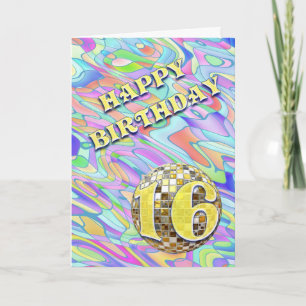Funky abstrait 16 anniversaire carte