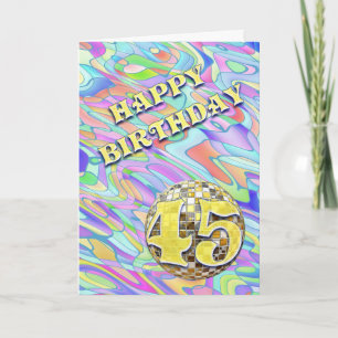 Funky abstrait 45 anniversaire carte