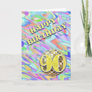 Funky abstrait 90 anniversaire carte